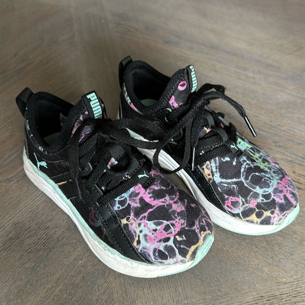 Puma sneakers rainbow color girls size 11.5